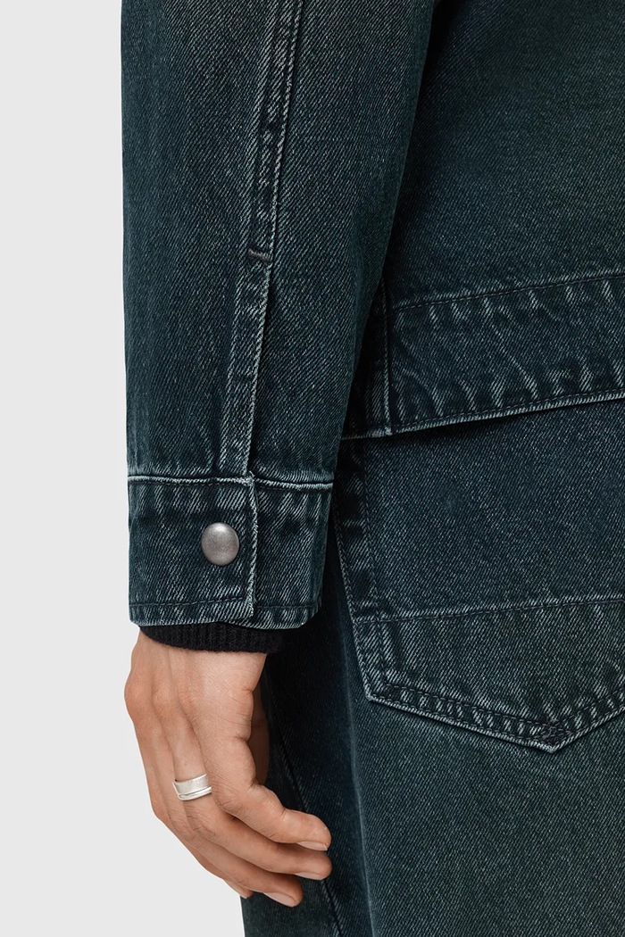 Τζιν μπουφάν AllSaints CASTLEFORD σκούρο μπλε M029OD