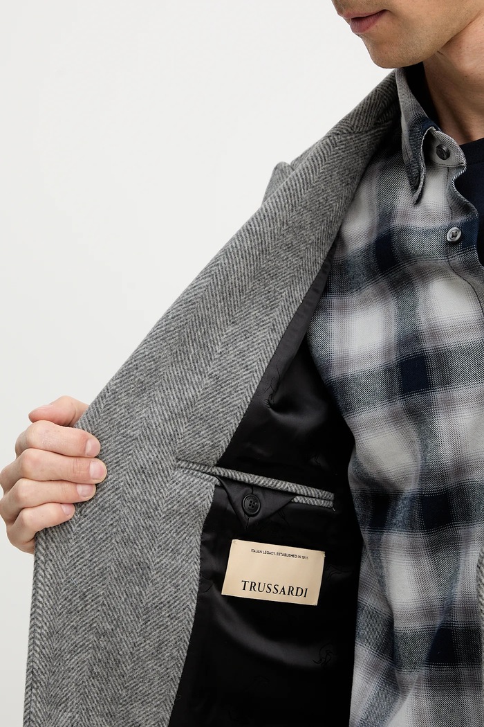 Kabát s prímesou vlny Trussardi 0000M000001N