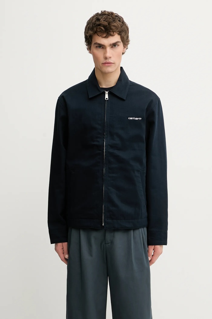 Куртка Carhartt WIP Module Script Jacket без капюшона темно-синій I035621.38L01