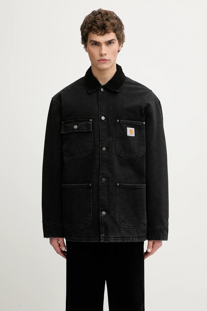 Rifľová bunda Carhartt WIP OG Chore Coat prechodné čierna I035877.0