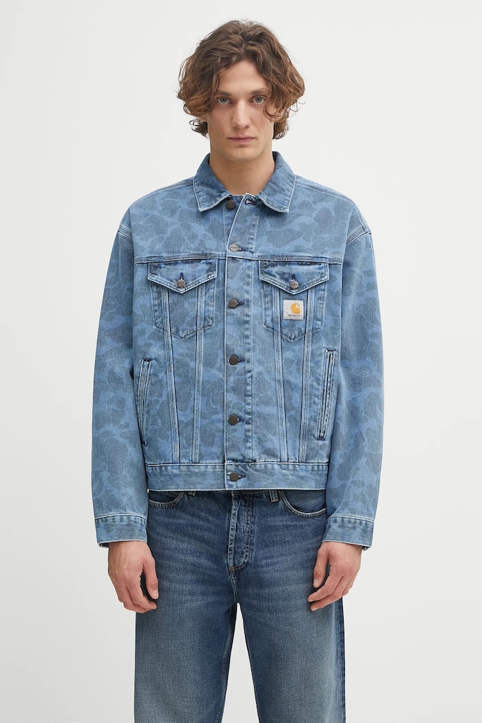 Carhartt WIP kurtka jeansowa Duck Helston Jacket nieocieplane niebieski I033766.2I235