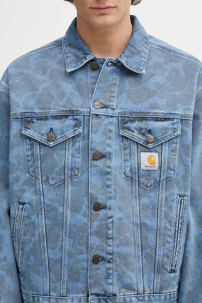 Carhartt WIP kurtka jeansowa Duck Helston Jacket niebieski I033766.2I235