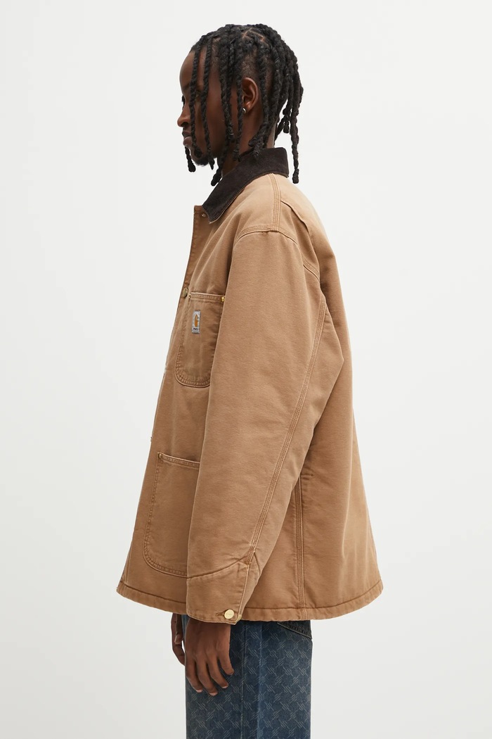 Bavlnená bunda Carhartt WIP OG Chore Coat I035613.00S4O hnedá AW25