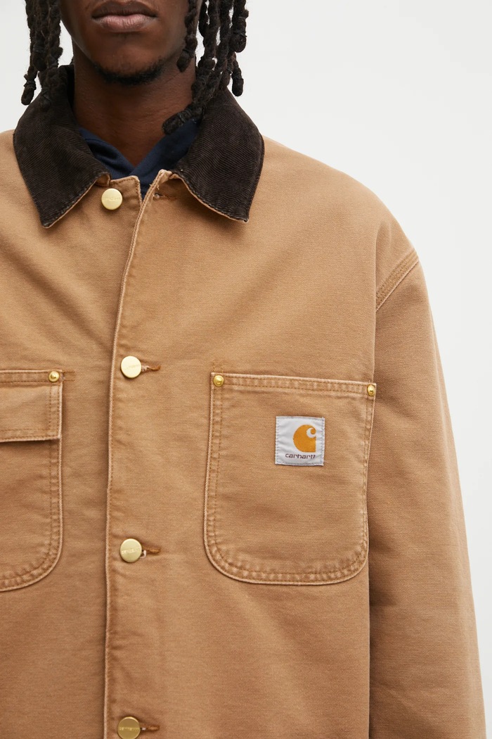 Bavlnená bunda Carhartt WIP OG Chore Coat hnedá I035613.00S4O
