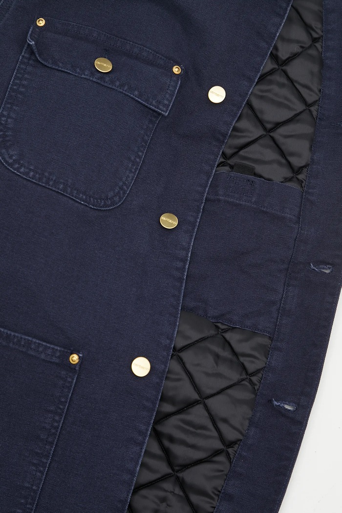 Carhartt WIP kurtka bawełniana OG Chore Coat I035613.0DI4O granatowy