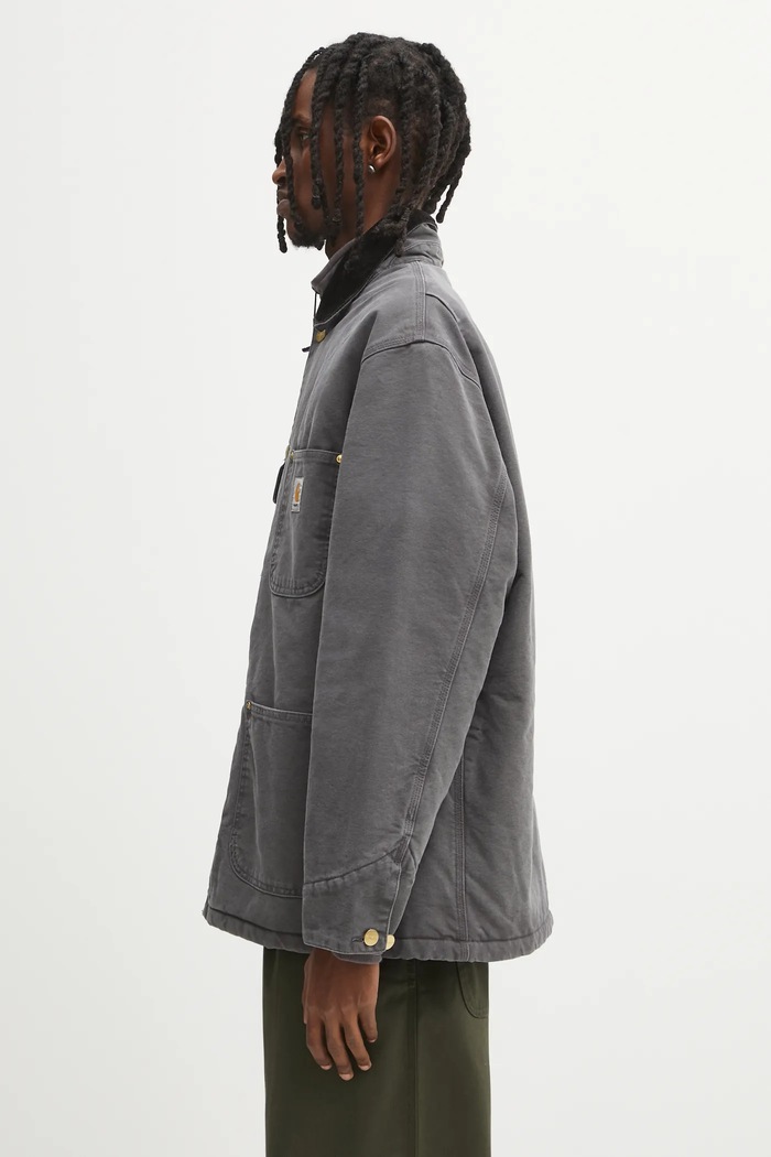 Bavlněná bunda Carhartt WIP OG Chore Coat I035613.3CL4O šedá AW25