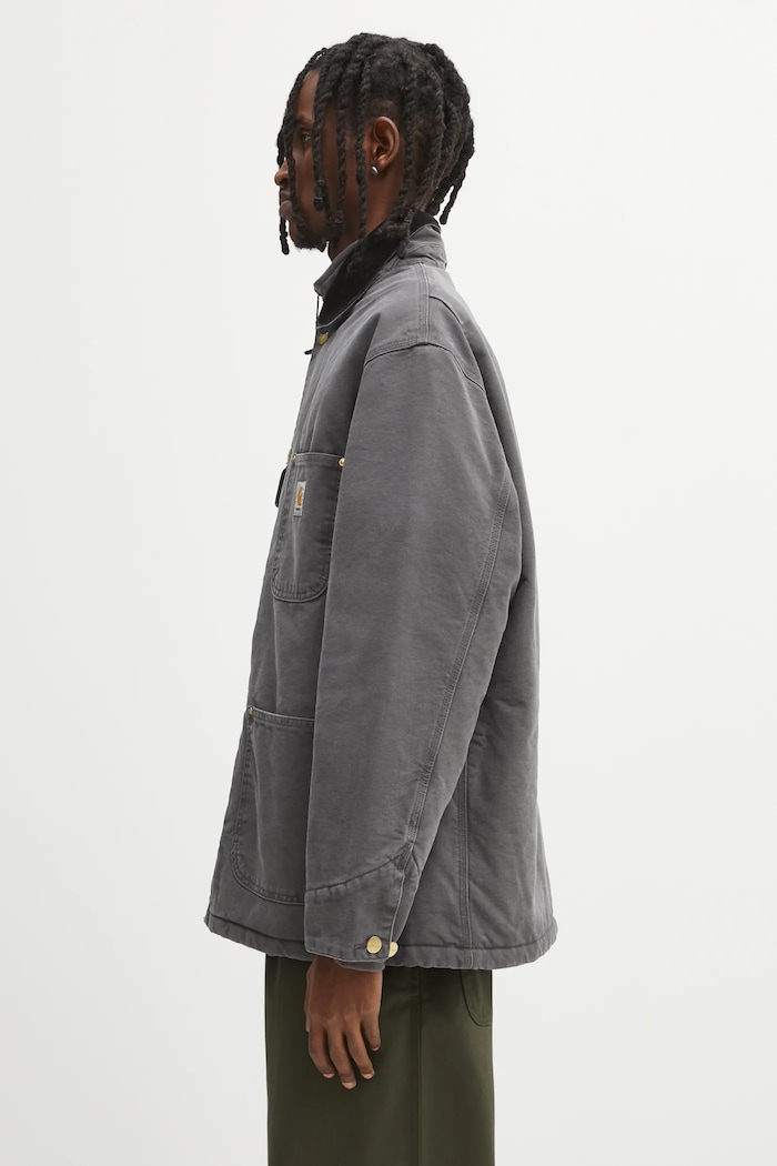 Bavlněná bunda Carhartt WIP OG Chore Coat I035613.3CL4O šedá AW25
