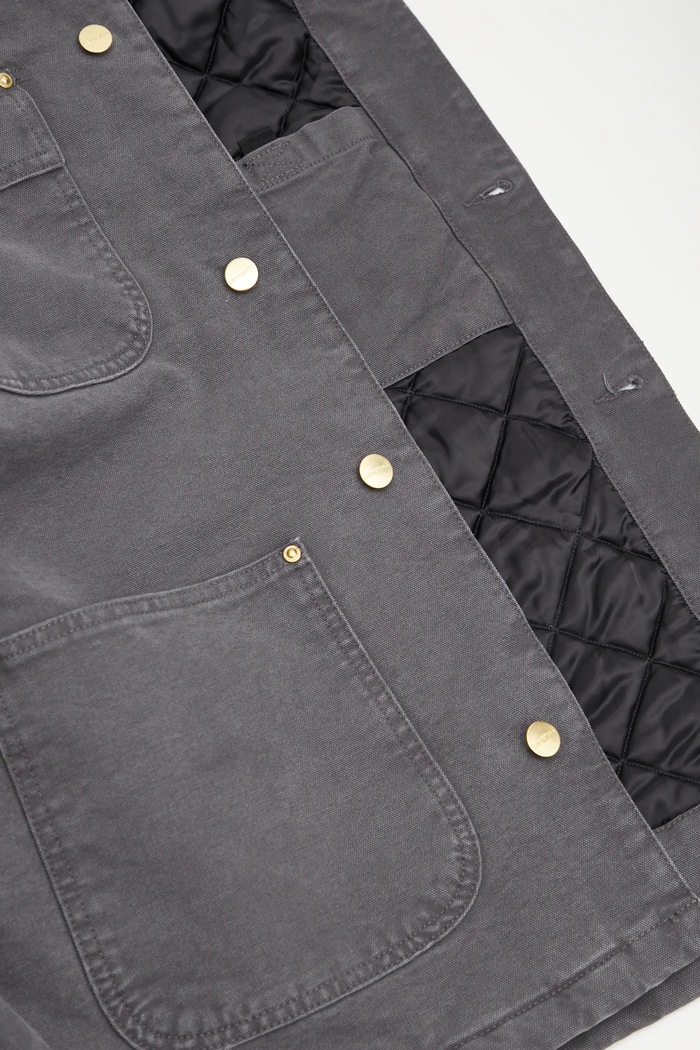 Bavlněná bunda Carhartt WIP OG Chore Coat I035613.3CL4O šedá