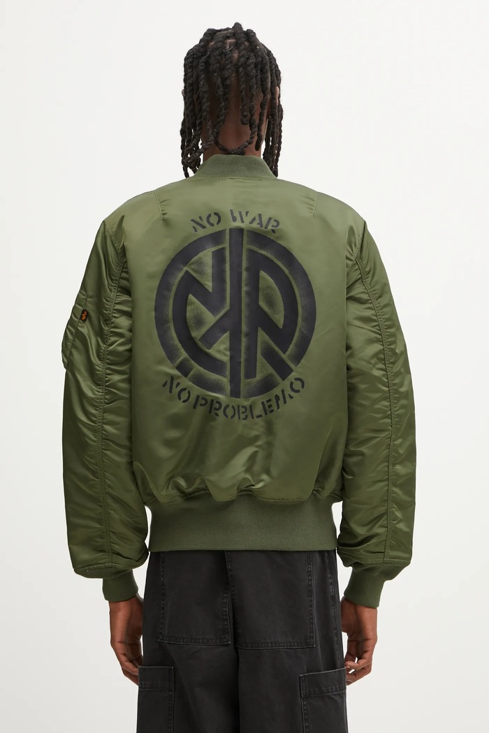 Ruházat No Problemo kifordítható bomber dzseki Alpha Industries No War MA-1 NP7113504 zöld