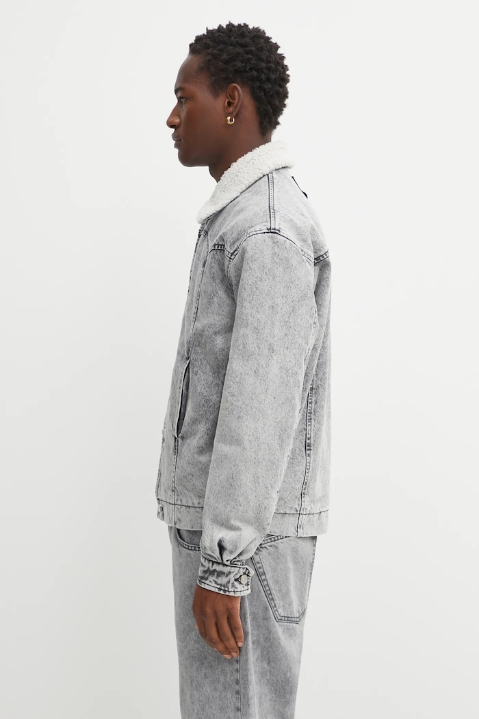 Aries denim jacket Sherpa Denim Car Coat AR7120004 gray AW25