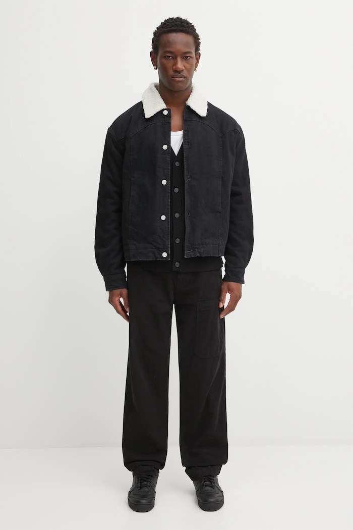 Aries kurtka jeansowa Sherpa Denim Car Coat AR7120004