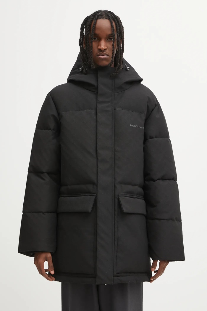 Daily Paper rövid kabát Oba Monogram Puffer szigetelt fekete 2521155