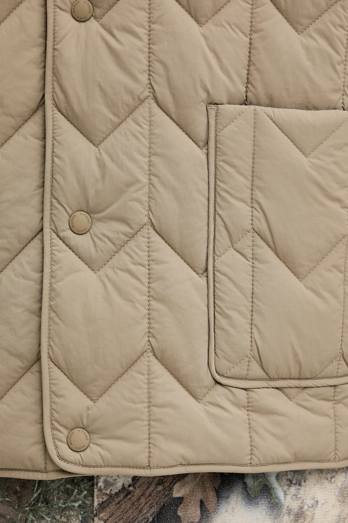 Μπουφάν Maison Kitsuné Quilted PM02104WW9067 μπεζ