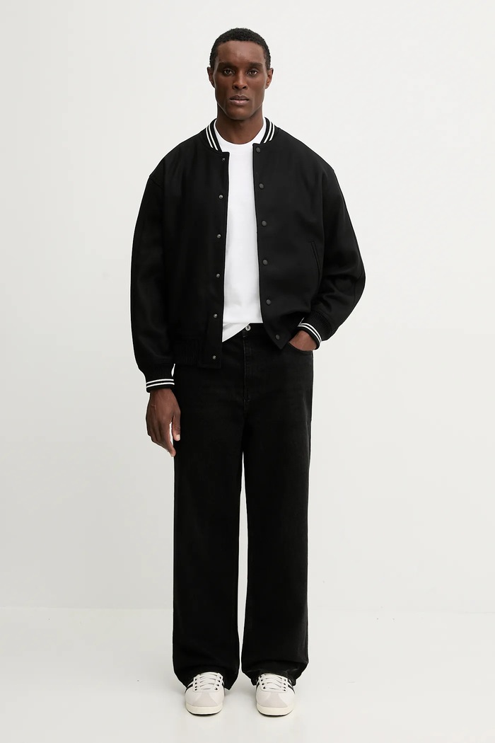 Куртка-бомбер с добавлением шерсти Maison Kitsuné Varsity Teddy PM02107WM2023