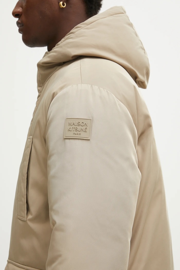 Куртка Maison Kitsuné Quilted Parka бежевий PM02212WW9070