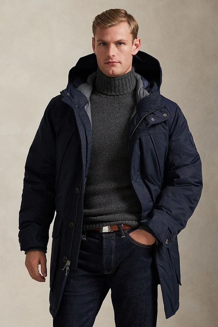 Μπουφάν με επένδυση από πούπουλα Polo Ralph Lauren NY TWILL.LNNX πουπουλένιο σκούρο μπλε 710968114001