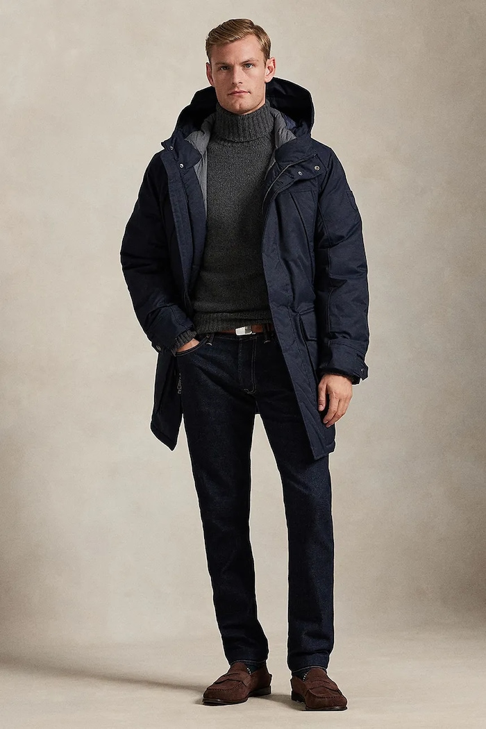 Ρούχα Μπουφάν με επένδυση από πούπουλα Polo Ralph Lauren NY TWILL.LNNX 710968114001 σκούρο μπλε