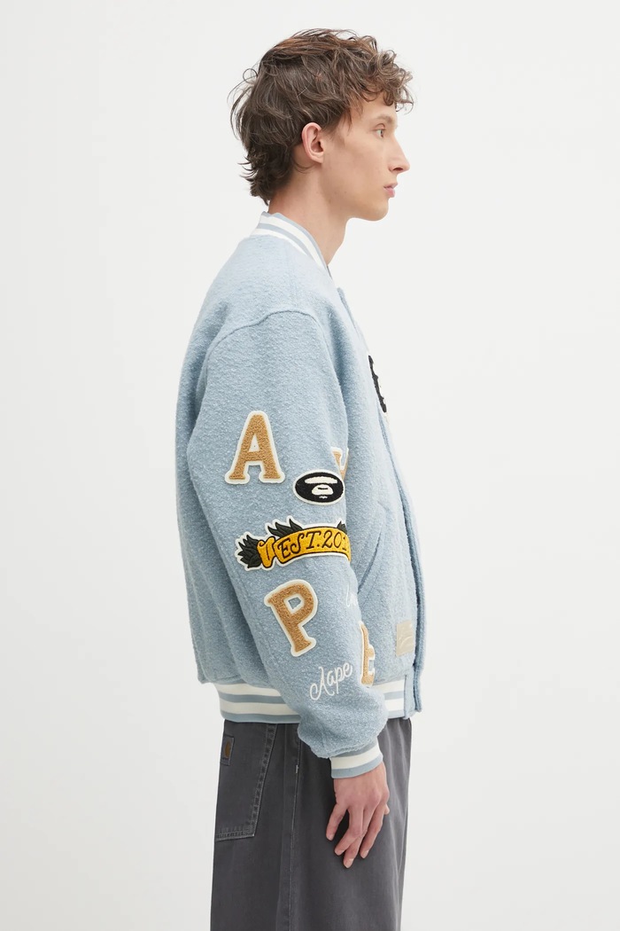 AAPE giacca bomber Main blu AAPJKM7742XAP