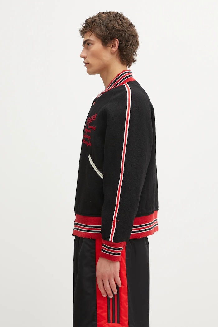 Μάλλινο μπουφάν Needles Deconstructed RW168 μαύρο AW25