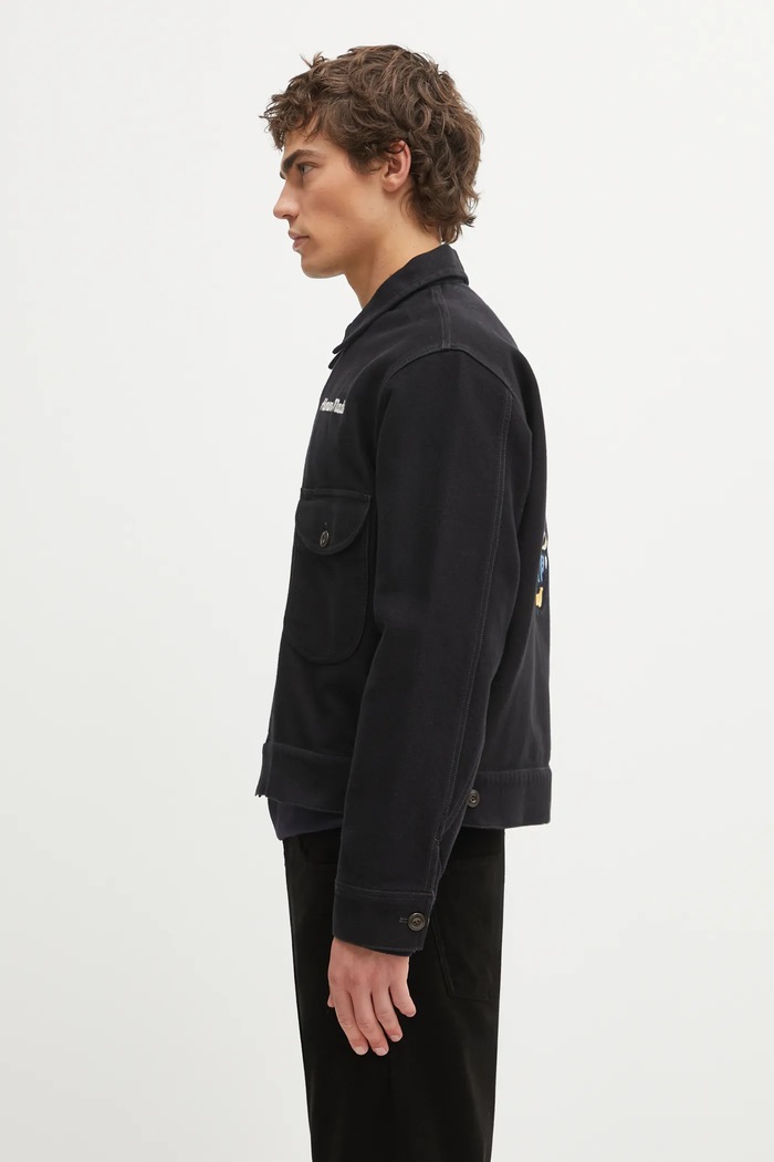Human Made kurtka bawełniana ZIP-UP WORK HM30JK009 czarny AW25