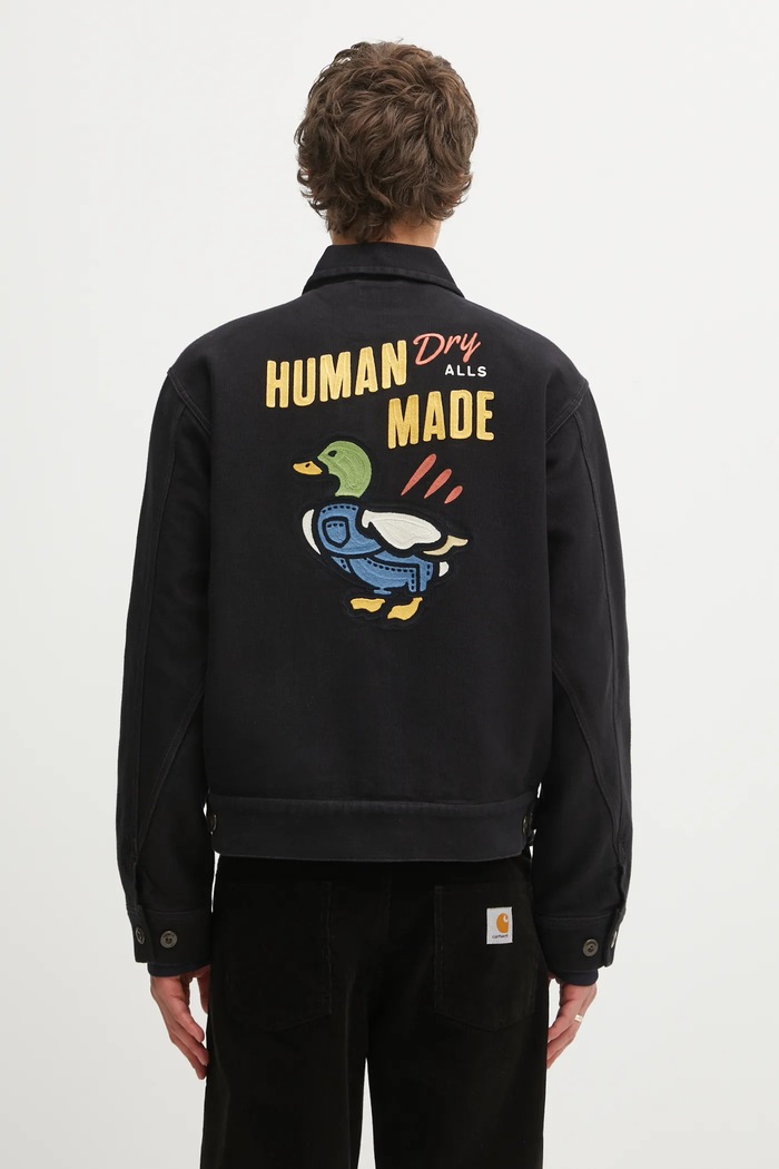 Odzież Human Made kurtka bawełniana ZIP-UP WORK HM30JK009 czarny