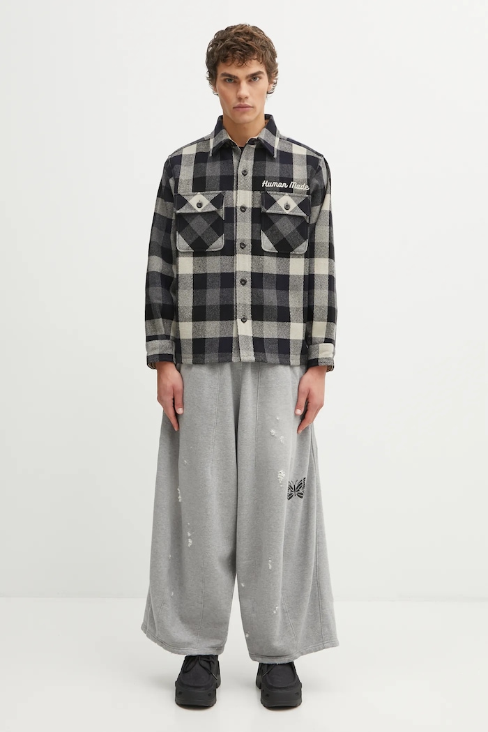 Human Made kurtka koszulowa z domieszką wełny WOOL CHECK HM30SH013