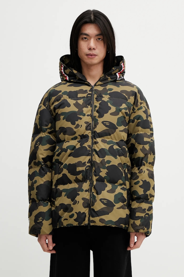 A Bathing Ape kurtka puchowa 1st Camo Snowboard Sharkdown pozostałe zielony 001DNL801305M