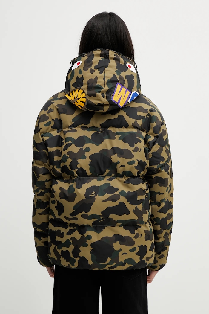 Odzież A Bathing Ape kurtka puchowa 1st Camo Snowboard Sharkdown 001DNL801305M zielony