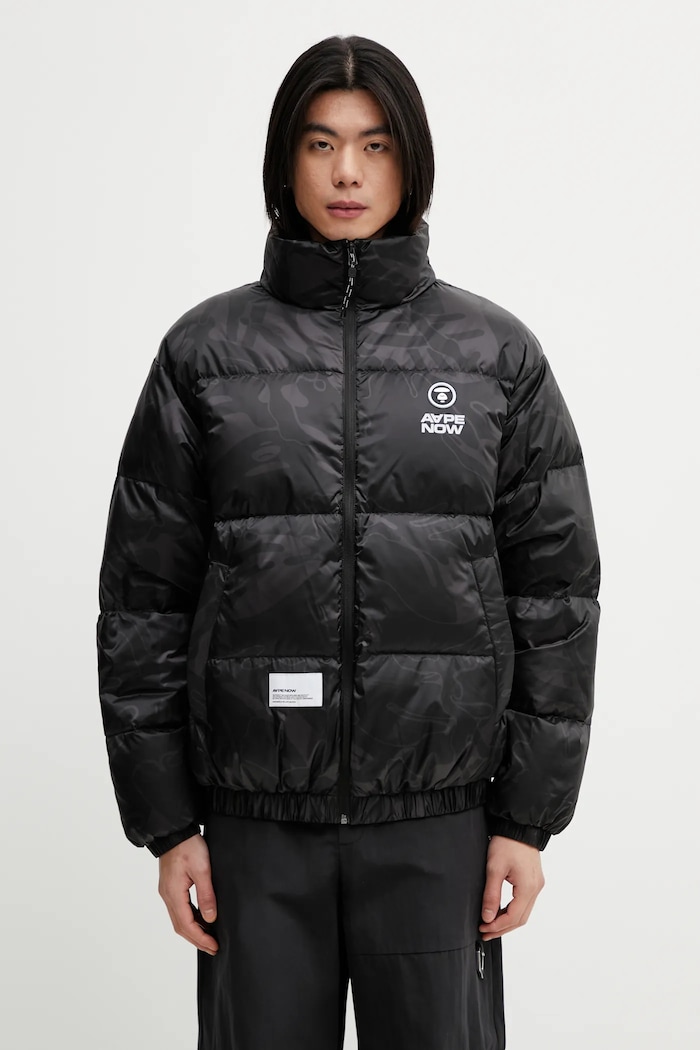 AAPE kurtka puchowa bez kaptura czarny AAPDNM7726XXP