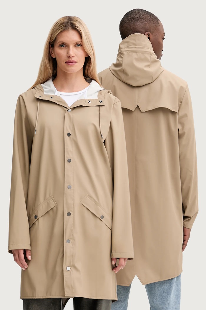 Rains geacă 12020 Long Jacket necaptusit bej 12020.133