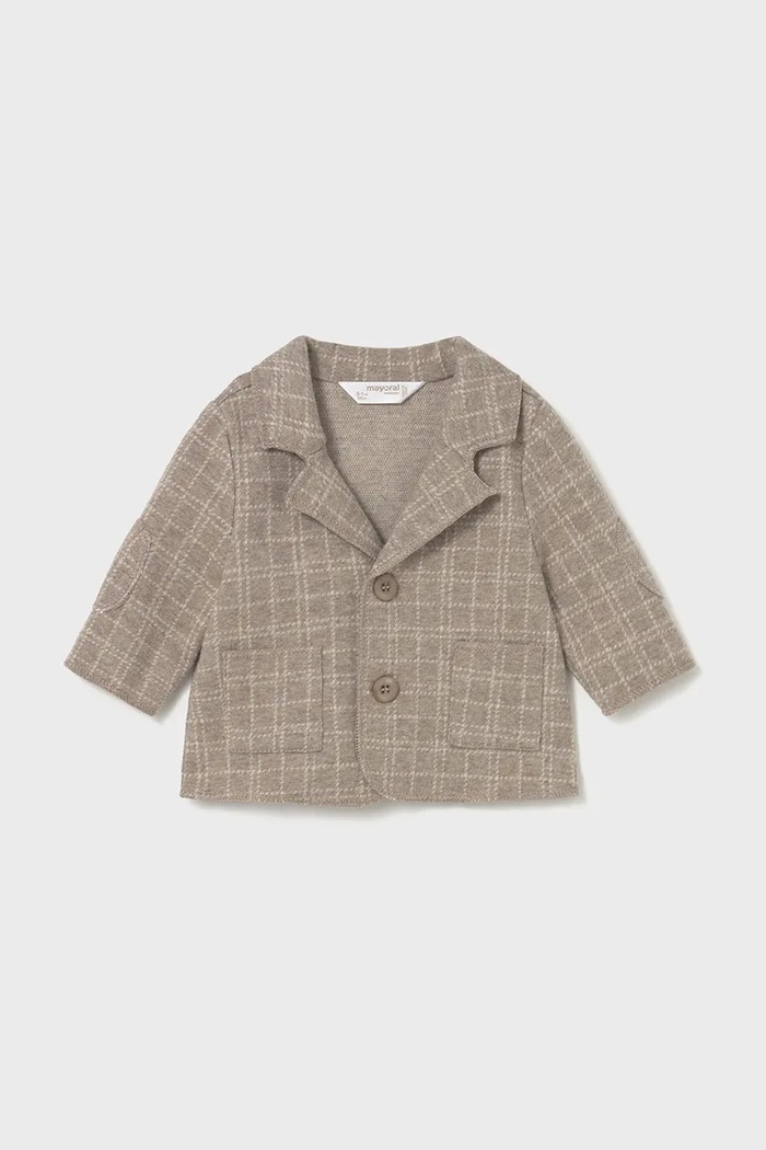 Mayoral Newborn jachetă pentru bebeluși din bumbac tricotaj maro 2407.1M.Newborn.9BYA