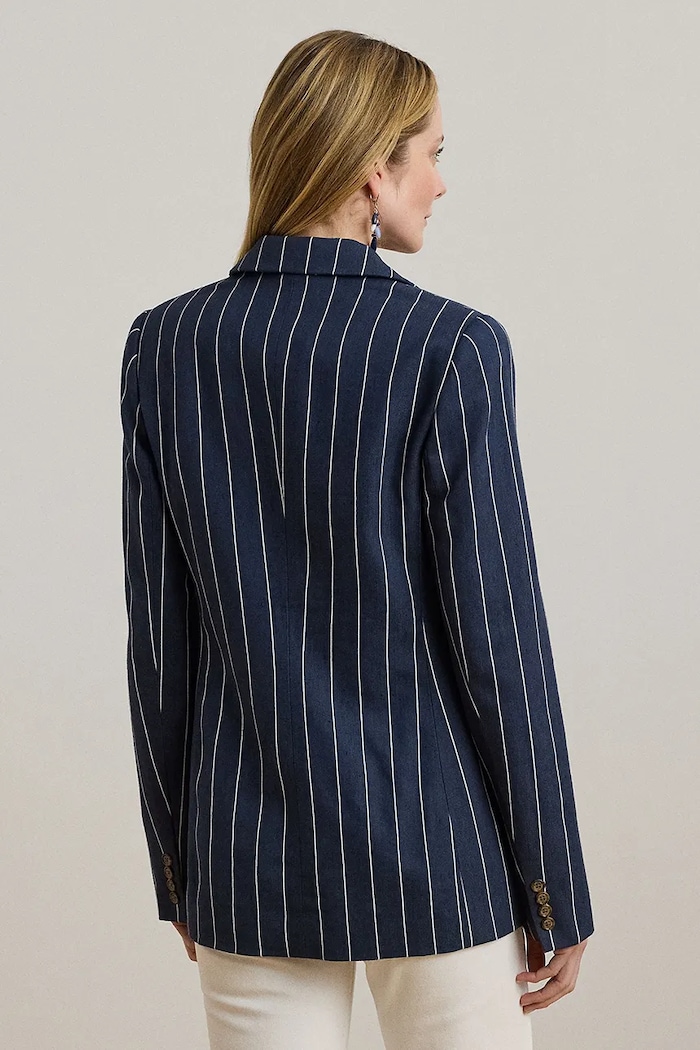 Lauren Ralph Lauren Marynarka z domieszką lnu 200973085 granatowy AW25