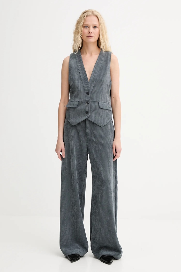 Manšestrová vesta MUNTHE LILLIAN 253152025310 šedá AW25