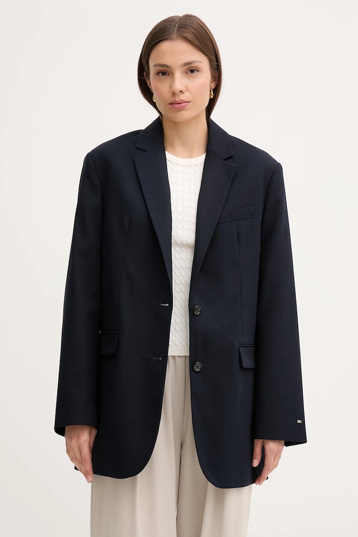 Tommy Hilfiger sacou din bumbac cu captuseala bleumarin WW0WW46808