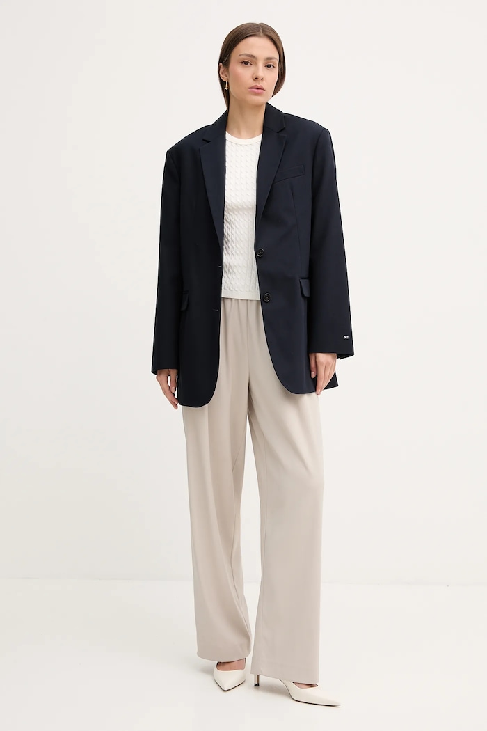 Tommy Hilfiger sacou din bumbac WW0WW46808 bleumarin AW25