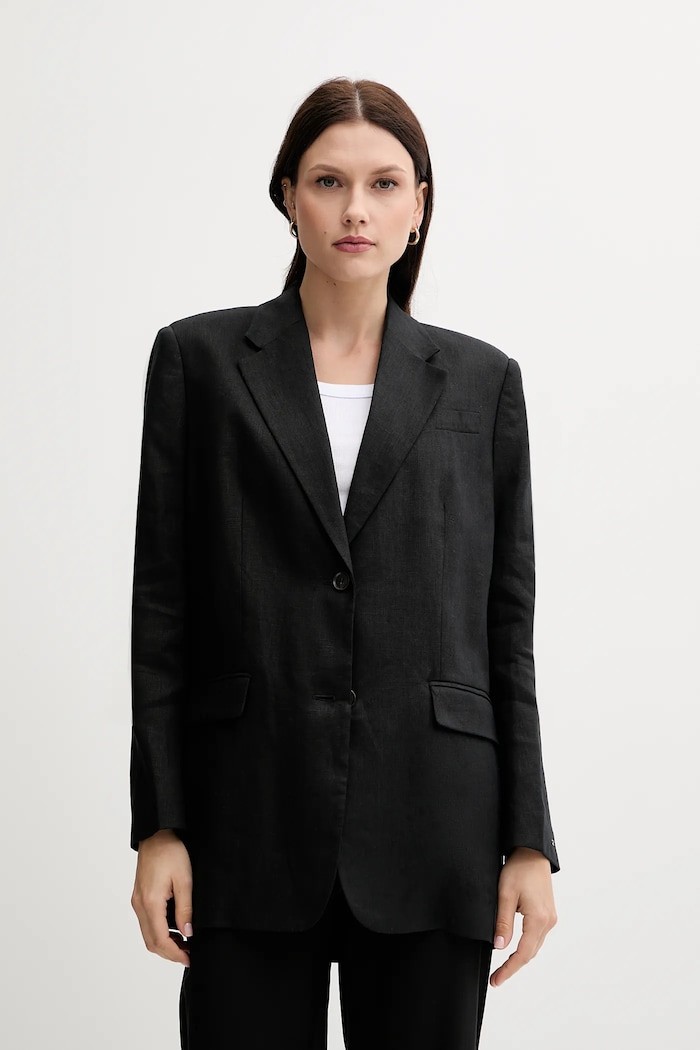 Tommy Hilfiger len blézer len fekete WW0WW47163