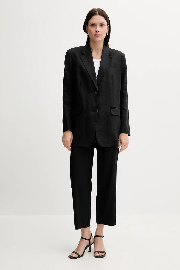 Tommy Hilfiger len blézer WW0WW47163 fekete AW25