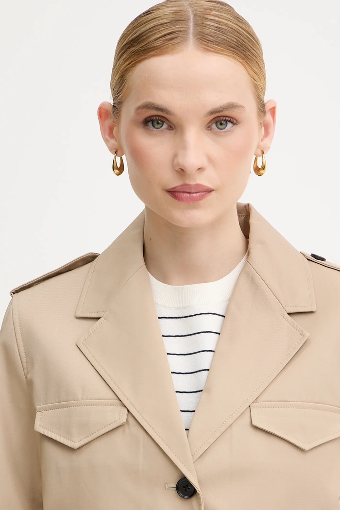 Tommy Hilfiger jachetă de bumbac bej WW0WW47164