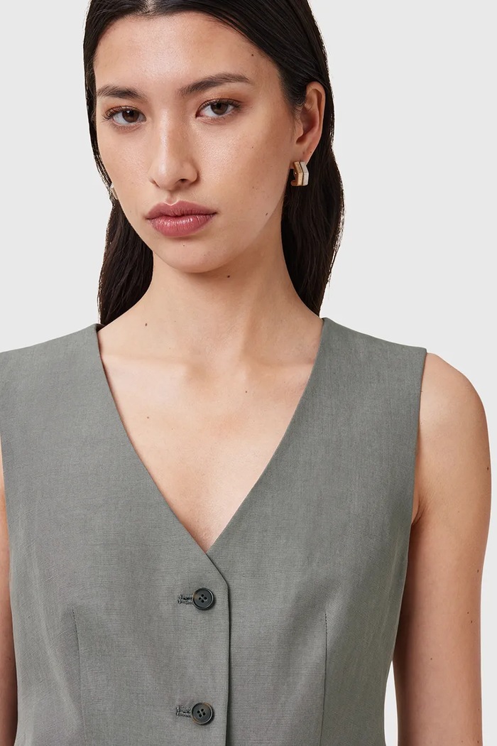 Prsluk AllSaints AVERIE W044QC siva AW25
