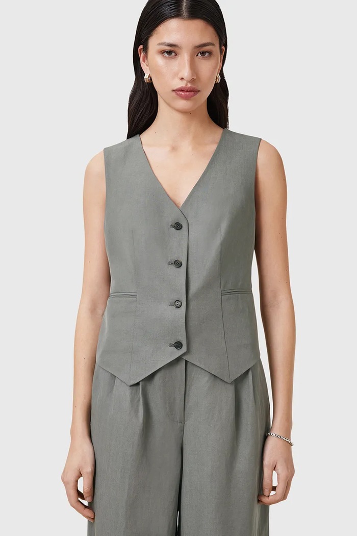 Prsluk AllSaints AVERIE W044QC siva