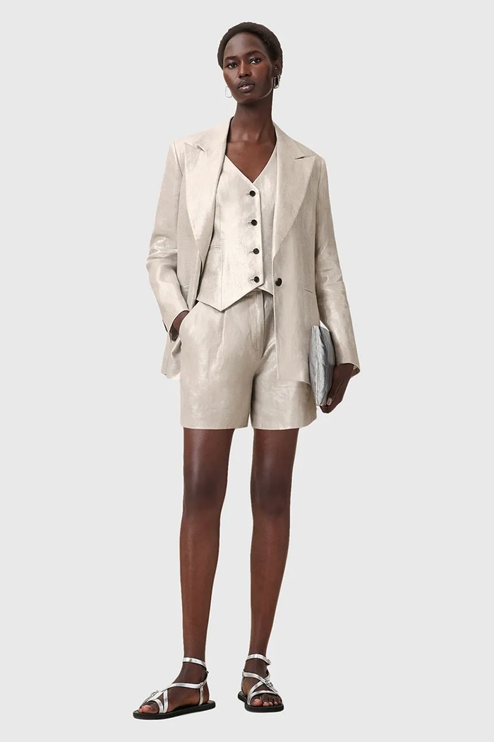 Ľanové sako AllSaints AVERIE W067QC