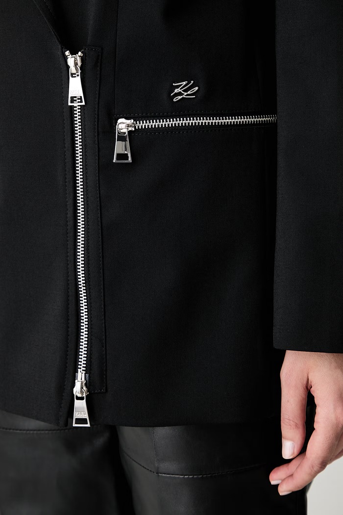 Karl Lagerfeld sacou pentru femei cu lână A3W14044 negru