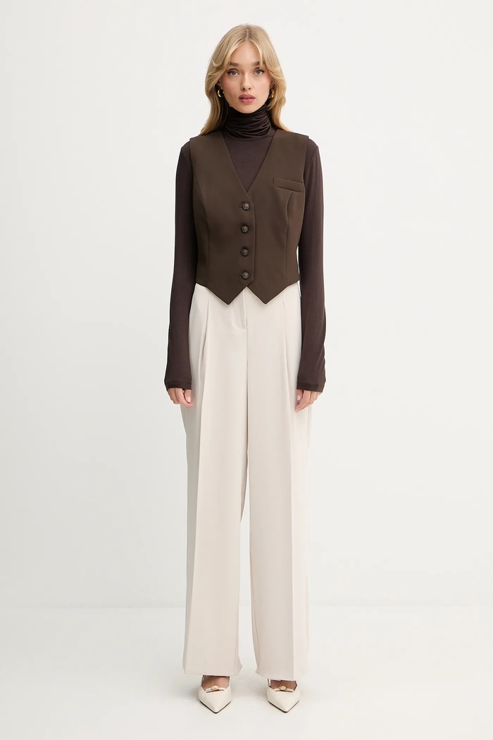 Guess jednoradová vesta dámska THEOLINE W5YH55.WGHC2 hnedá AW25