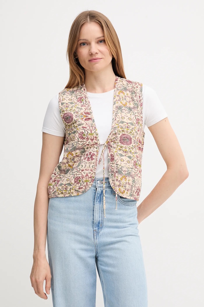 Hoss Intropia vestă din bumbac cu captuseala bej 5472056