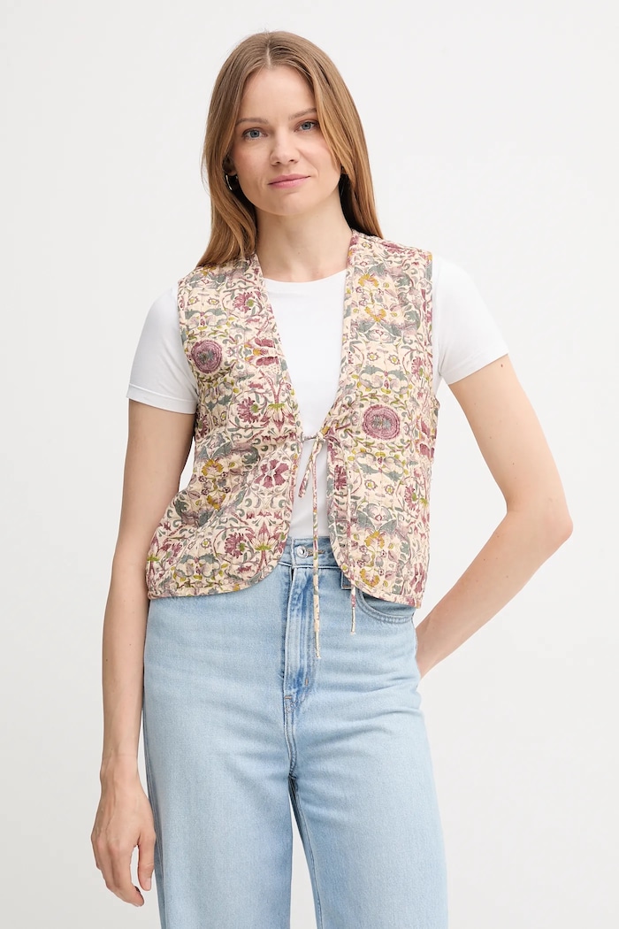 Hoss Intropia vestă din bumbac cu captuseala bej 5472056