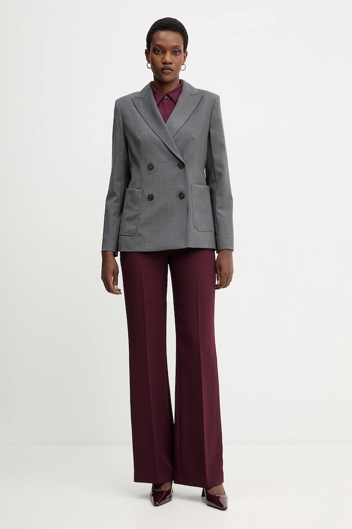 Weekend Max Mara gyapjú kabát ORNATI 2525046012600 szürke AW25