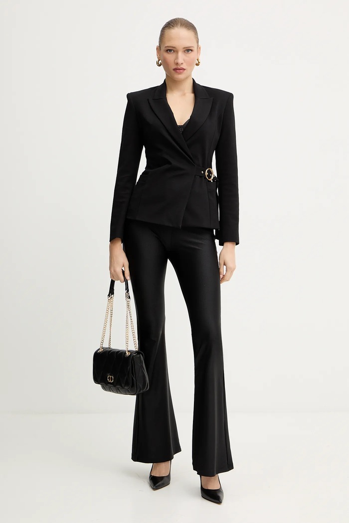 Σακάκι με προσθήκη βισκόζης Just Cavalli 79PAQ705.J0092 μαύρο AW25