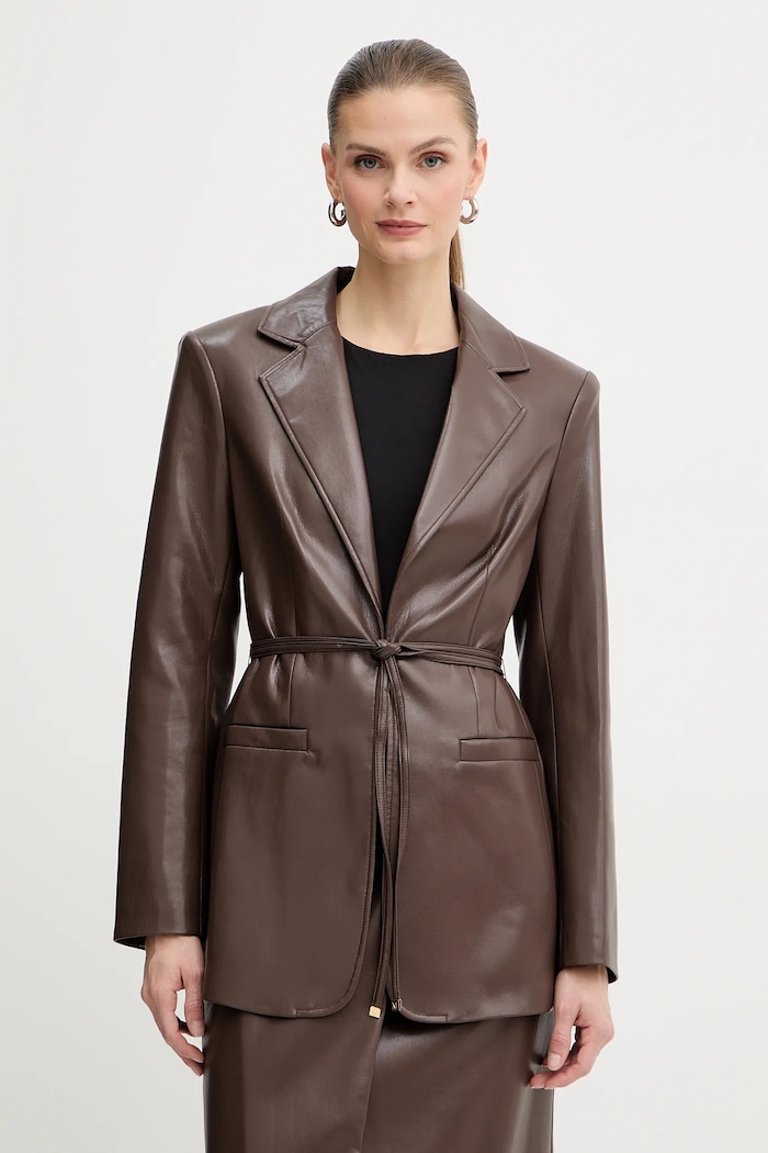 Marciano by Guess marynarka GLADYS imitacja skóry brązowy 5BGN04.7389A