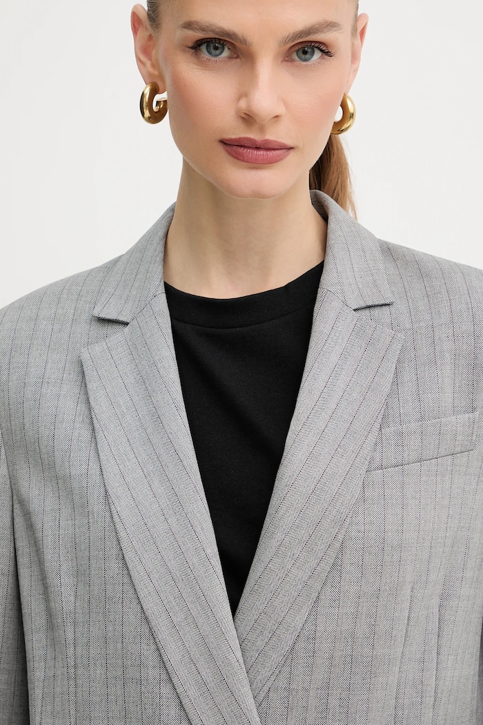 Twinset marynarka z domieszką wełny szary 252TP2630