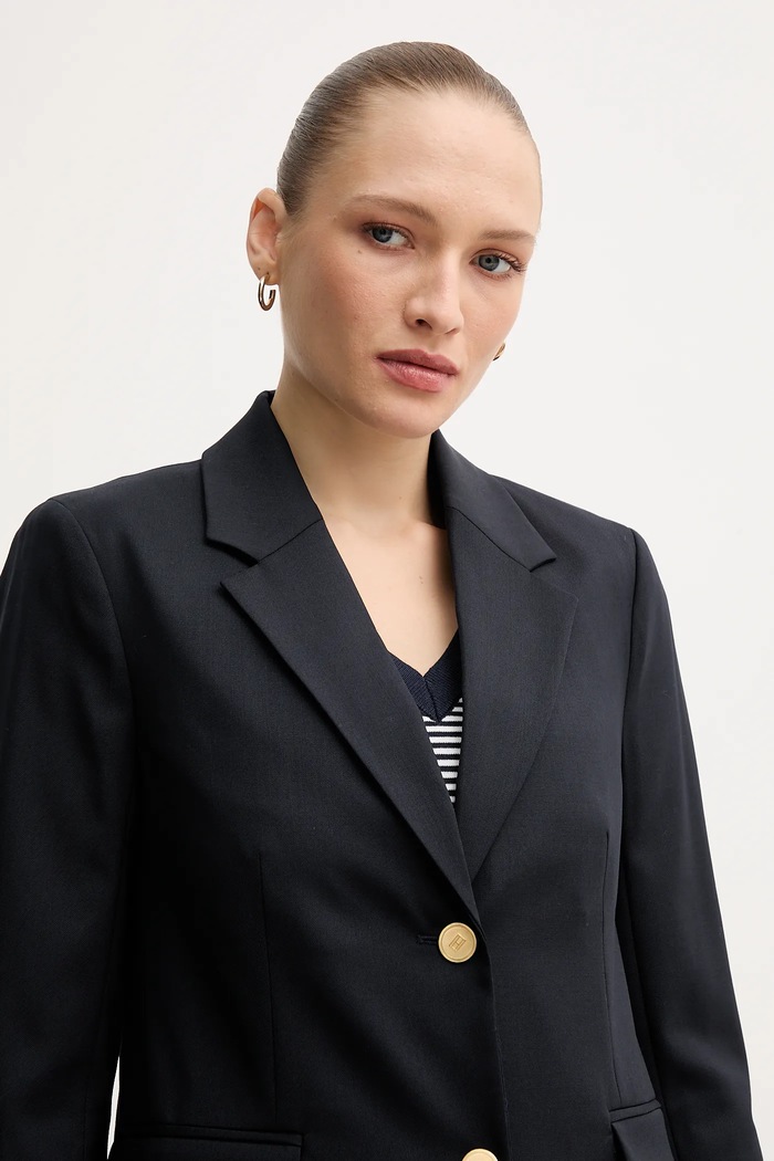 Sako s prímesou vlny Tommy Hilfiger tmavomodrá WW0WW46662